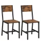 2 db étkezőszék, fém vázzal, kárpitozott, rusztikus barna