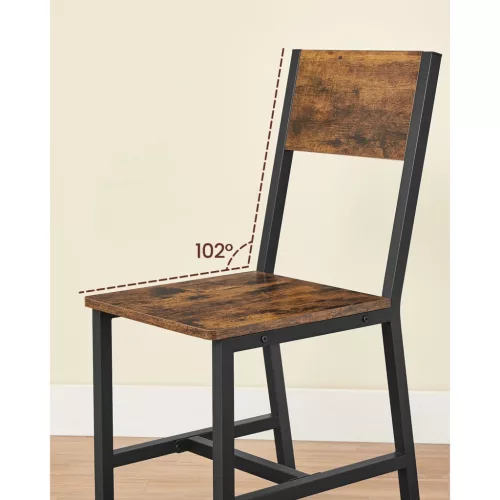 2 db étkezőszék, fém vázzal, kárpitozott, rusztikus barna