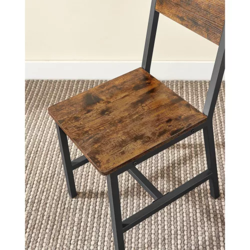 2 db étkezőszék, fém vázzal, kárpitozott, rusztikus barna