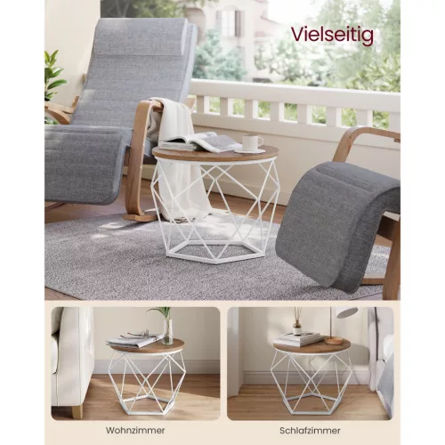 VASAGLE Kerek Dohányzóasztalok, 2 db-os Kisasztal Készlet, Modern Stílus, Levehető