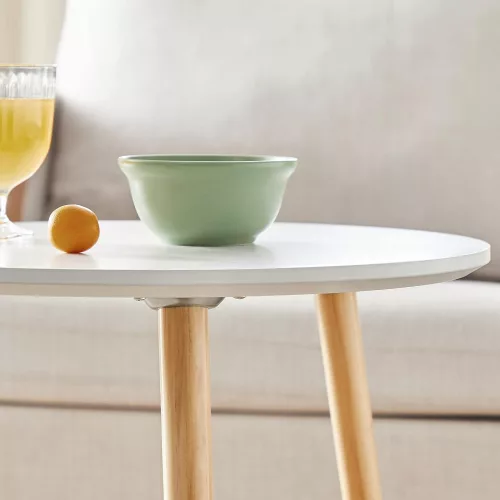 VASAGLE Fészekbe rakható oldalsó asztal, kerek végződésű asztal, 2 darabos