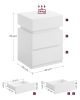 2 db éjjeliszekrény LED világítással, 3 fiókos, fehér 35x40x55cm