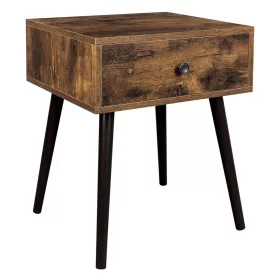 VASAGLE Éjjeliszekrény, Végasztal, Kanapé melletti asztal fiókkal és kúpos