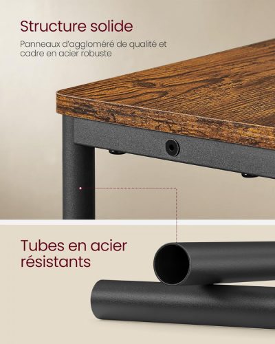 VASAGLE Vékony Oldalsó Asztal Power Strip-pel, 3 Szintes Éjjeliszekrény, Vége Asztal, Kis