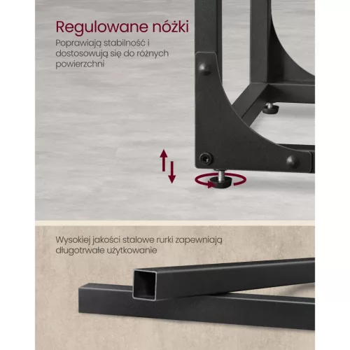 VASAGLE C-alakú dohányzóasztal, kis oldalasztal kanapéhoz, fém vázas asztal nappaliba,