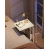 VASAGLE oldalsó asztal, éjjeliszekrény aljzatokkal, C alakú, dohányzóasztal kis terekhez, 2