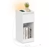 Éjjeliszekrény USB aljzattal, LED világítással, fehér 40x30x50cm
