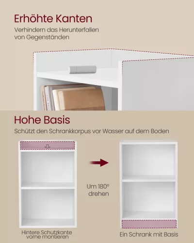 Éjjeli szekrény nyitott rekeszekkel, állítható polccal, felhőfehér