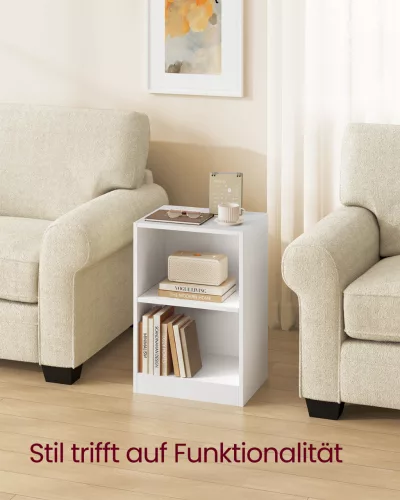 Éjjeli szekrény nyitott rekeszekkel, állítható polccal, felhőfehér