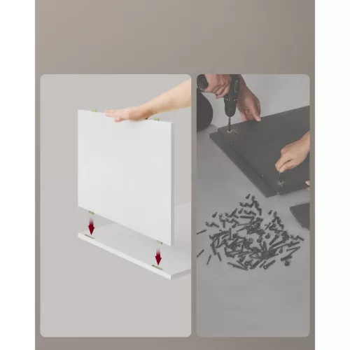 Éjjeli szekrény, fiókos, USB aljzattal, modern, fehér 40x30x50cm