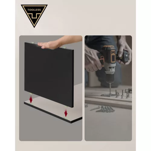 Éjjeli szekrény, 3 fiókkal, modern, fekete és bézs 40x40x60cm