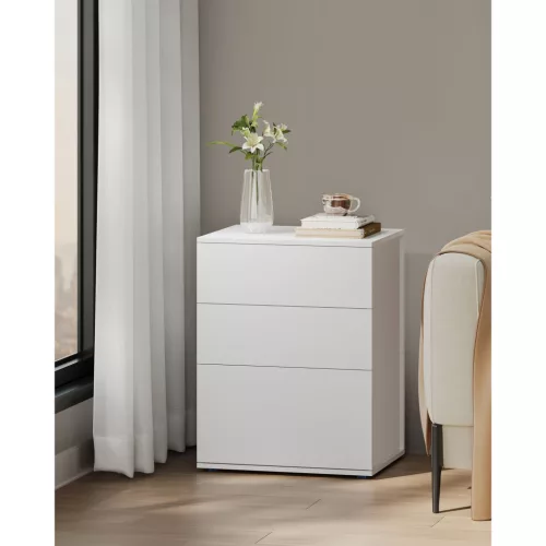 VASAGLE Szupergyors, szerszám nélküli összeszerelésű éjjeliszekrény, 3 tárolófiókkal,