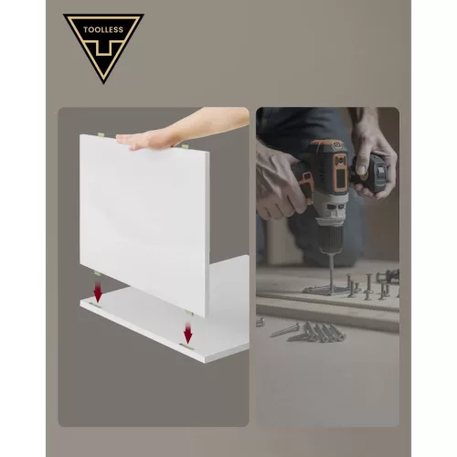 VASAGLE Szupergyors, szerszám nélküli összeszerelésű éjjeliszekrény, 3 tárolófiókkal,