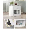 VASAGLE éjjeliszekrények, 2 darabos szett, oldalsó asztal fiókkal, fogantyúval, nyitott