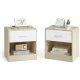 2 db éjjeliszekrény szett, fiókos, bézs
