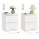 2 db éjjeliszekrény, fiókos, USB aljzattal, felhőfehér 40x35x60cm