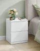 2 db éjjeliszekrény, fiókos, USB aljzattal, felhőfehér 40x35x60cm