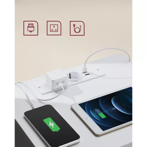 2 db éjjeliszekrény, fiókos, modern, USB aljzattal, fehér 40x30x50cm