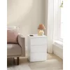 2 db éjjeliszekrény, fiókos, modern, USB aljzattal, fehér 40x30x50cm