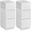 2 db keskeny éjjeliszekrény, 2 fiókkal, nyitott rekesszel, felhőfehér 40x30x60cm