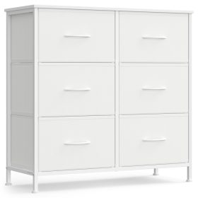   Tároló szekrény hat szövet fiókkal, ruhás szekrény, acél, felhőfehér