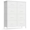 Tároló szekrény nyolc szövet fiókkal, ruhás szekrény, acél, felhőfehér