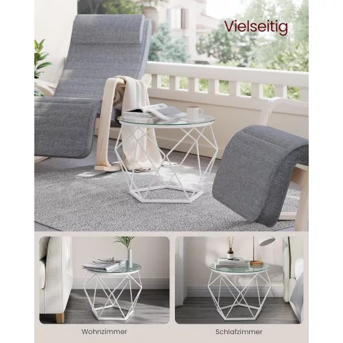 VASAGLE Kerek Kávézóasztalok, 2 darab Asztal, Modern Stílus, Levehető Asztallap,