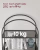 VASAGLE 5 polcos polc, edzett üveg polcrendszer, ívelt design, acél szerkezet, nappali