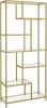 Könyvespolc, álló polc, 6 szintes, fém, arany 30x80x180cm