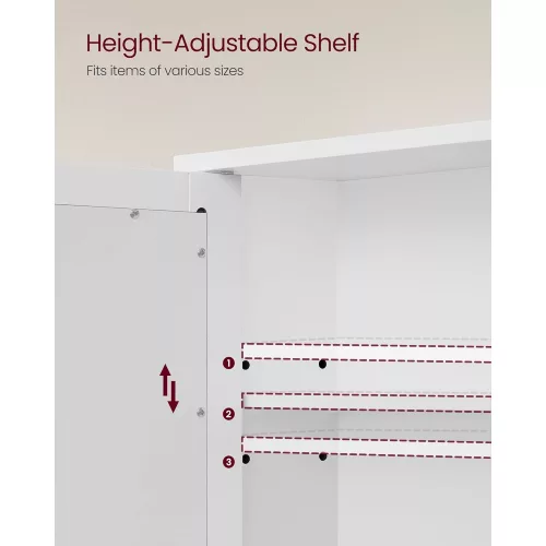 VASAGLE Dupla tükrös fürdőszobai szekrény, falra szerelhető szekrény,