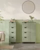 Fürdőszobai szekrény, 4 fiókos, 1 ajtós, állítható polccal, laurel zöld 30 x 55