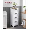 VASAGLE LHC40W, Fürdőszobai szekrény 4 fiókkal, fiókos szekrény, 30 x 30 x 82 cm, nappali,