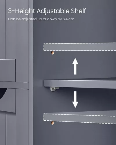 VASAGLE Fürdőszobai padlószekrény, Fürdőszobai tároló egység 4 fiókkal, Fürdőszobai