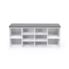 Cipőtároló pad, 10 rekesszel, párnázott ülőfelülettel, fehér 104x30x48cm