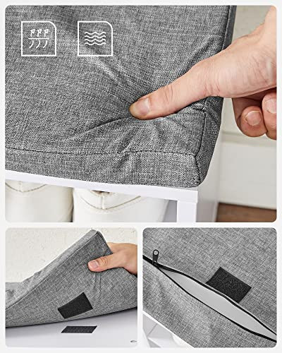 VASAGLE LHS15WT Cipőtartó pad Cipőtartó pad ülőkével és párnával, 15 rekeszes