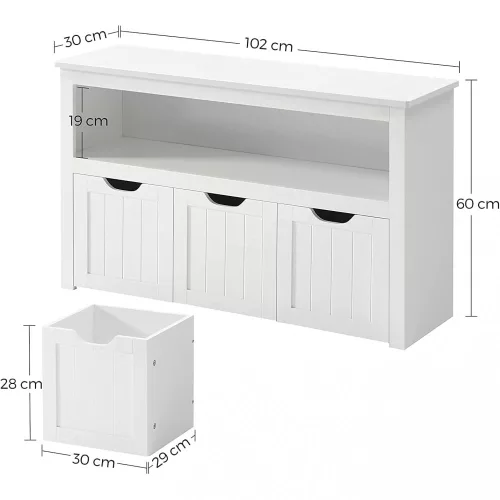 VASAGLE Tárolószekrény LHS380W01