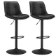 Magasságban állítható forgós bárszék, kárpitozott PU, fekete, 43 x 48 x 93-114 cm