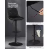 Magasságban állítható forgós bárszék, kárpitozott PU, fekete, 43 x 48 x 93-114 cm