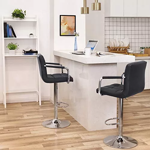 SONGMICS Bárszékek, 2 darabos készlet, magas székek, állítható magasság, PU bevonattal,