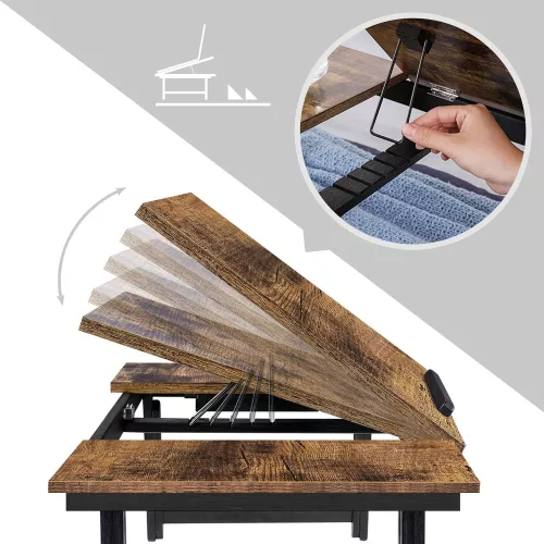 SONGMICS Laptop asztal ágyhoz vagy kanapéhoz, állítható döntésű tetejével akár 14,3