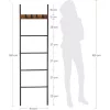 VASAGLE LLS016B01 Törölköző Létra Polc 5 Szintes 44 x 160 cm Helytakarékos Fém