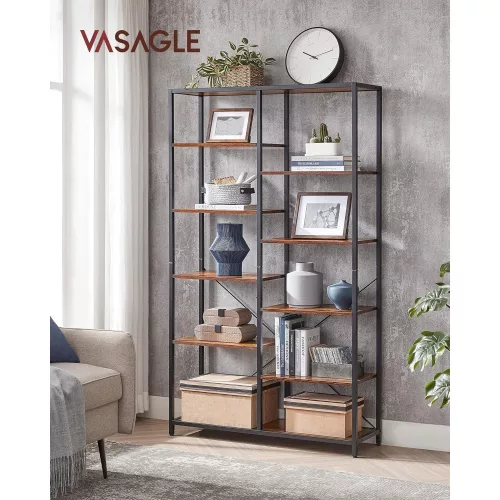 VASAGLE Könyvespolc, Könyvespolc 5 szintes, Álló kijelző tároló állvány, Nappali, Iroda,