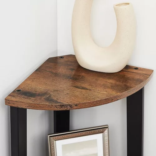 VASAGLE Sarokpolc, 4 szintes ipari tároló állvány, létrás könyvespolc, szervező egység