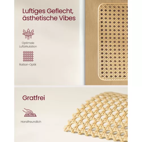 VASAGLE 5 szintes sarokpolc könyvespolc rattan oldalpanelekkel, álló polc fémkerettel