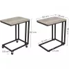 VASAGLE Végződő asztal, mellékasztal, kávézóasztal, acélvázzal és görgőkkel, könnyű