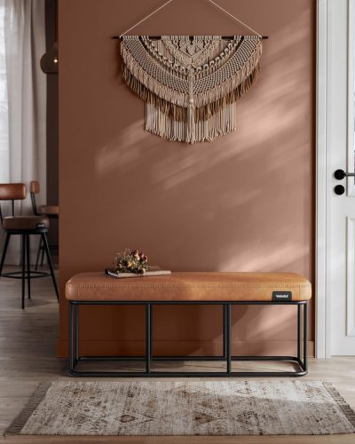 VASAGLE EKHO gyűjtemény - Pad az előszobába vagy hálószobába, szintetikus bőr varrással,