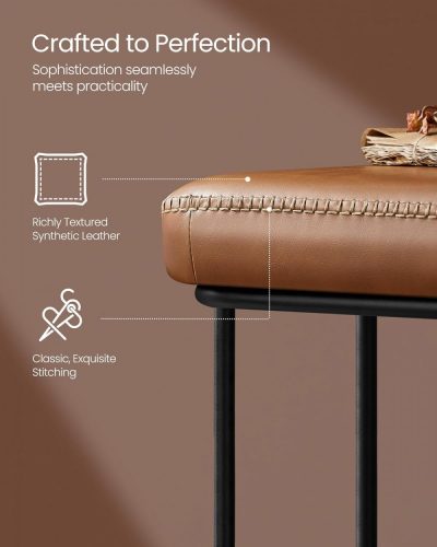 VASAGLE EKHO gyűjtemény - Pad az előszobába vagy hálószobába, szintetikus bőr varrással,