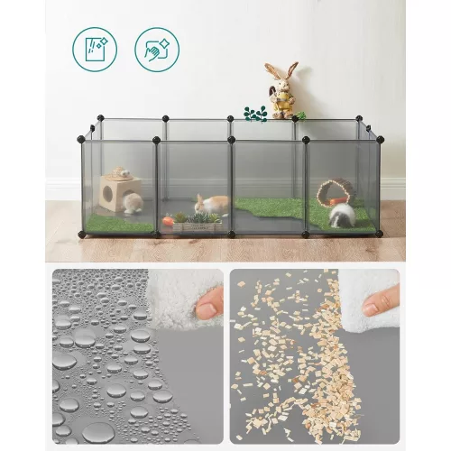 SONGMICS Háziállat játszószőnyeg, tengerimalac futópálya és ketrec padlóval, beltéri