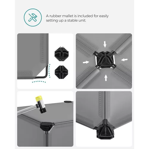 SONGMICS Összecsukható cipőtartó, téglalap alakú tároló szervező, 10 rekeszes moduláris