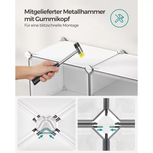 SONGMICS összekapcsolható cipőtároló szekrény, 6 rekeszes moduláris